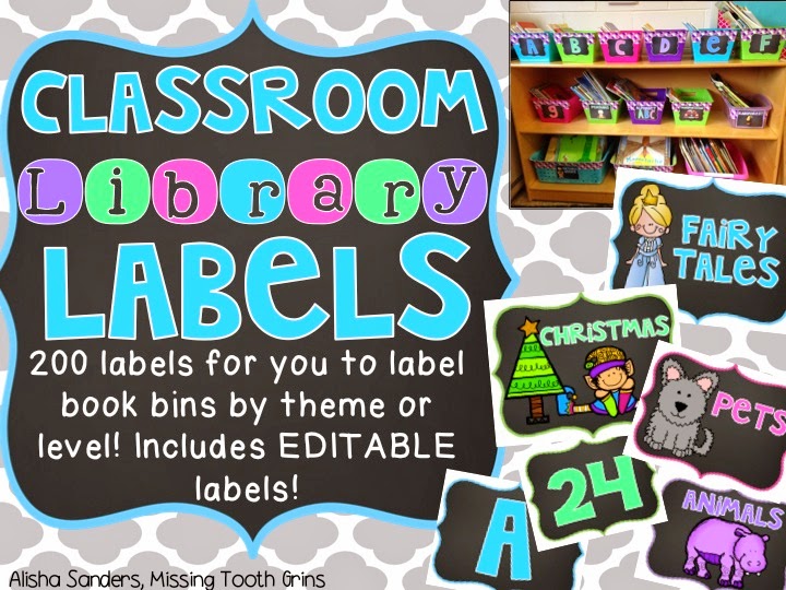 http://www.teacherspayteachers.com/Product/Classroom-Library-Labels-Chalkboard-EDITABLE-1347740