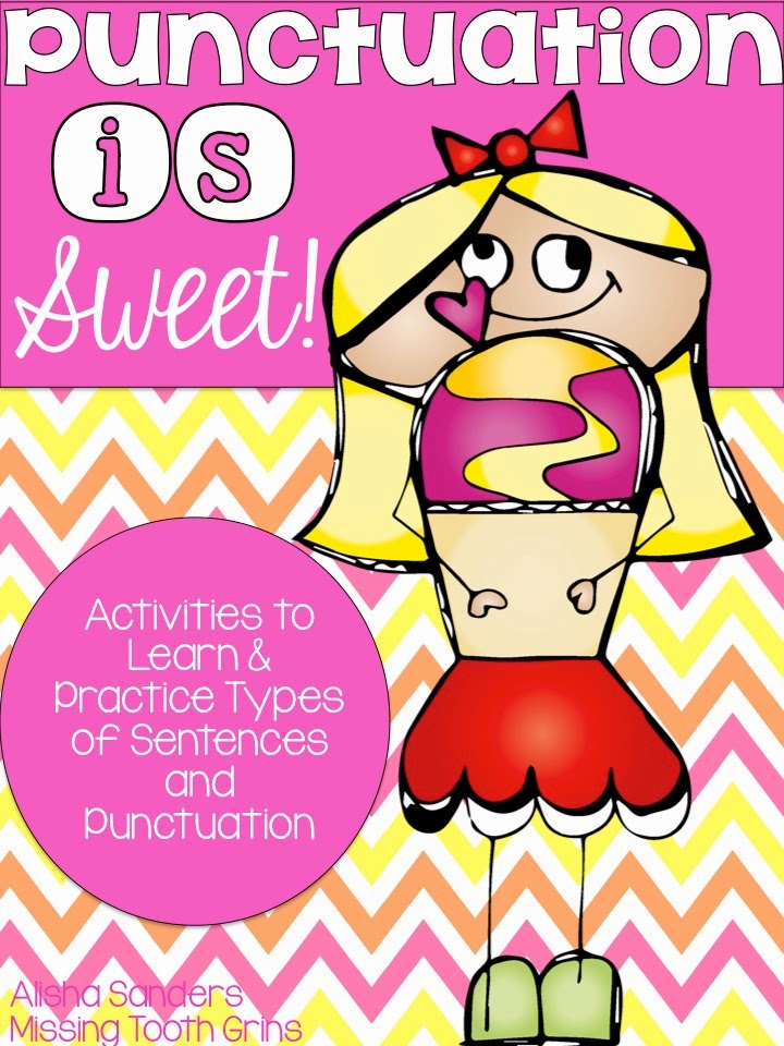 http://www.teacherspayteachers.com/Product/Punctuation-is-Sweet-Activities-to-Practice-Types-of-Sentences-Punctuation-1184446