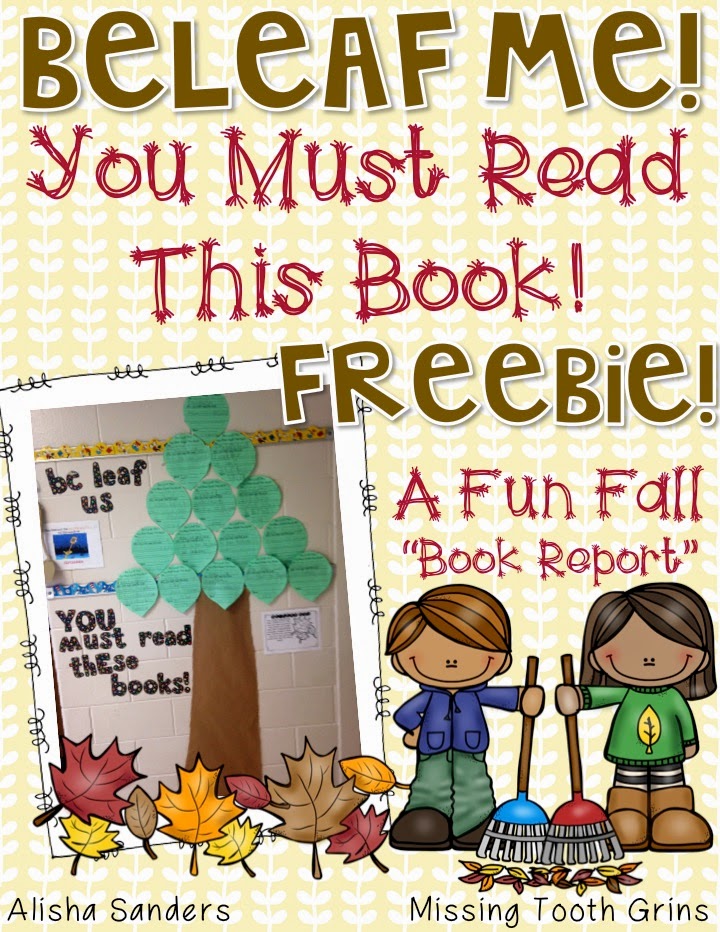 http://www.teacherspayteachers.com/Product/Be-Leaf-Me-Fall-Themed-Book-Report-1513503