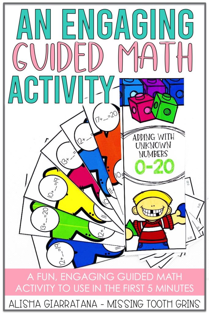 Use this guided math activity for any math skill. Students love to start their first five minutes of guided math with this fun game! 