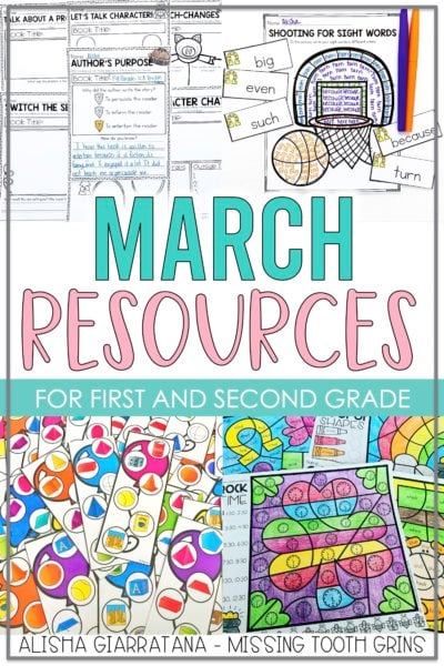 Check out these March resources for 1st grade! These fun activities include basketball, St. Patrick's Day, spring, and more! Teaching this month will be so much fun with these reading, math, and phonics activities!