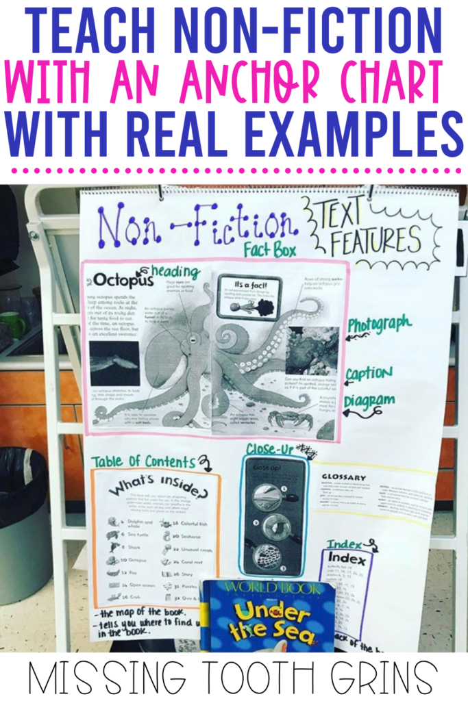 non-fiction text feature anchor chart