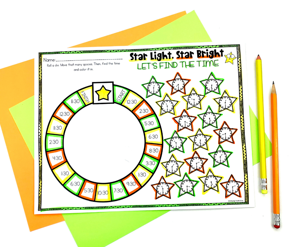 Telling Time Games to the Nearest Quarter Hour, 5 Minutes, First & Second  Grade - Simply Creative Teaching