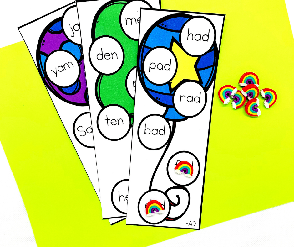free cvc guided reading warm-up cards