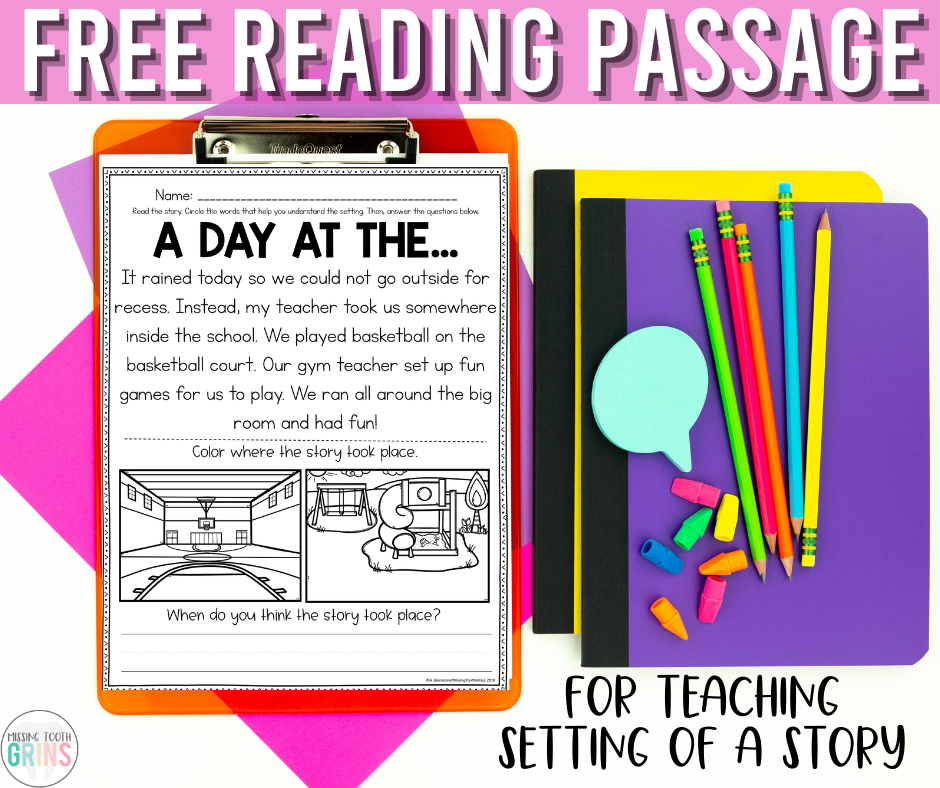 Free Activities For Teaching Setting of a Story