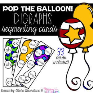 Pop The Balloon! Digraphs Guided Reading Game