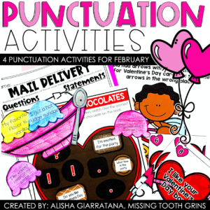 Valentine's Day Punctuation Activities for February | Write The Room and Centers