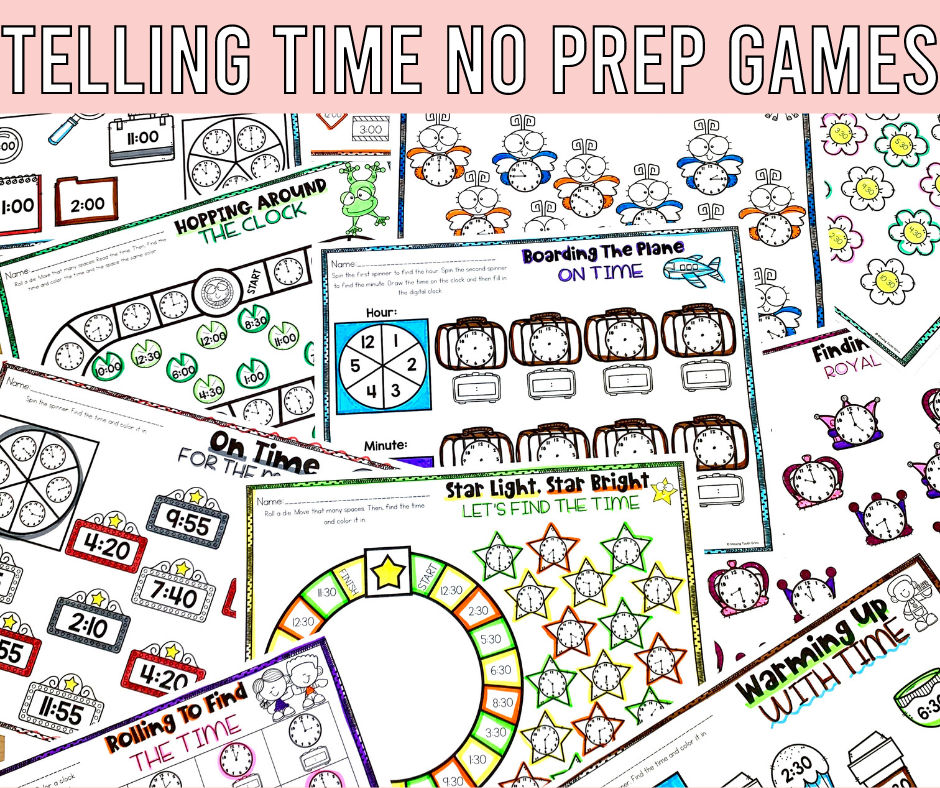 teaching telling time with no prep games
