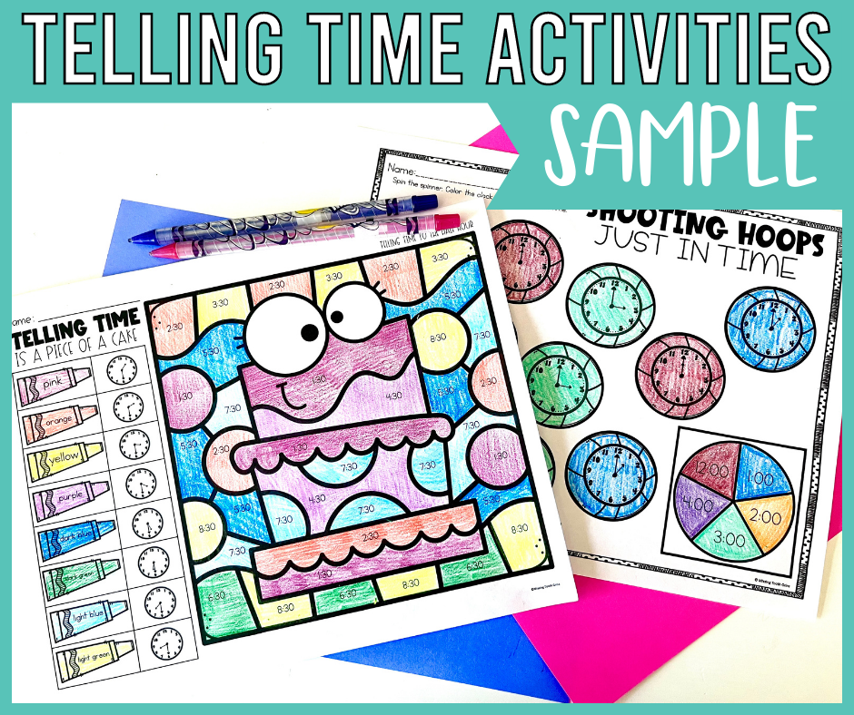 Free Telling Time Activities for Teaching 1st and 2nd Grade