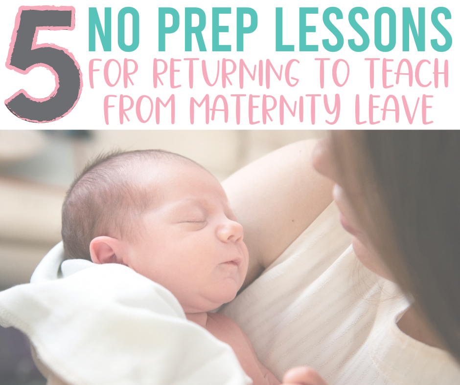 Header image for blog post titled 5 Easy No Prep Lessons for Returning to Work after Maternity Leave