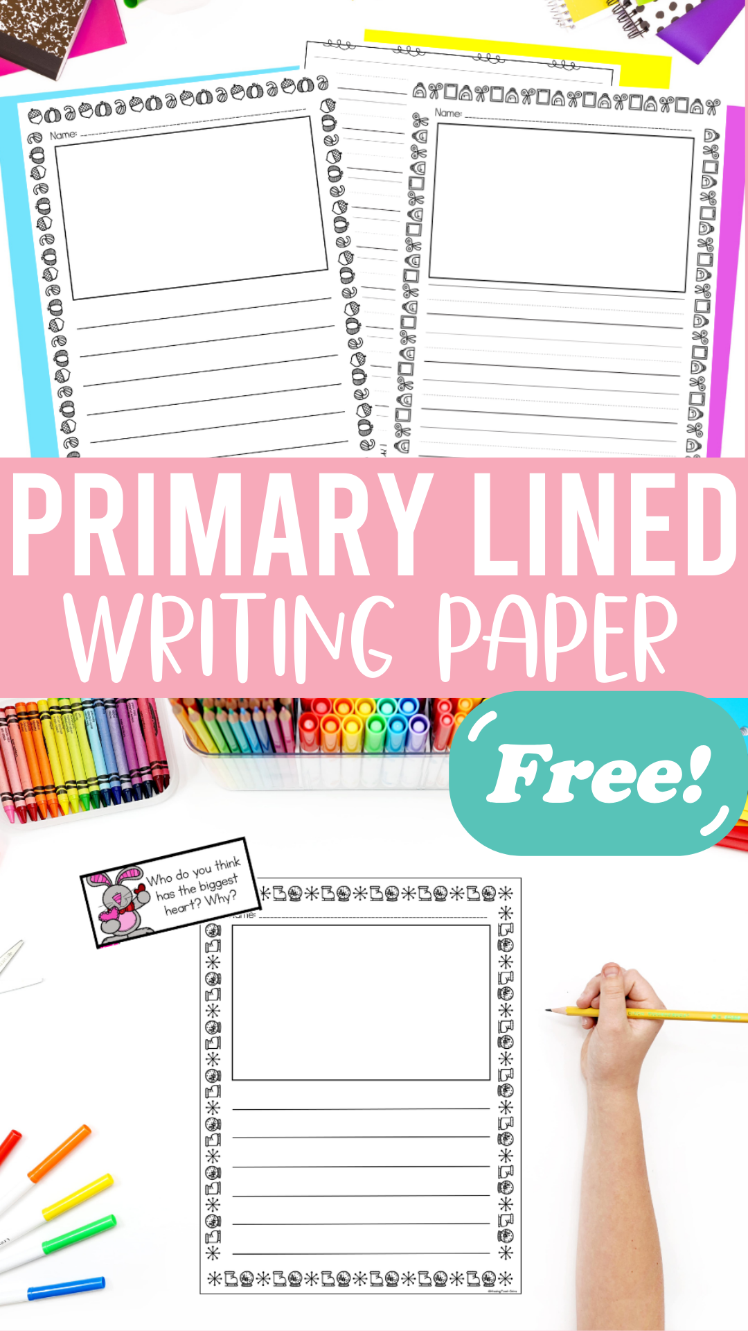 free-primary-lined-writing-paper-for-first-grade-missing-tooth-grins for Free Printable Primary Writing Paper With Picture Box Free Primary Lined Writing Paper For First Grade - Missing Tooth Grins for Free Printable Primary Writing Paper With Picture Box
