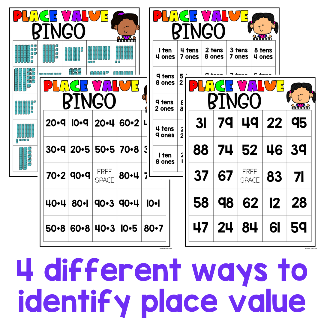 Place Value Bingo Game - Tens Ones Base Ten, Expanded Form - Image 2